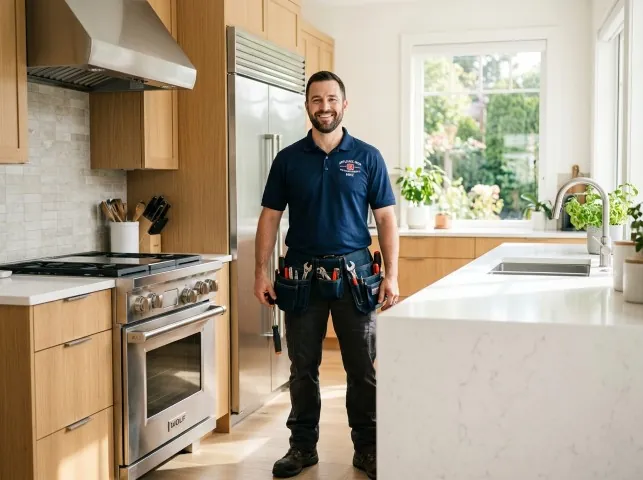 Appliance Repair Hero technician in a Allentown, NJ kitchen after an appliance repair
